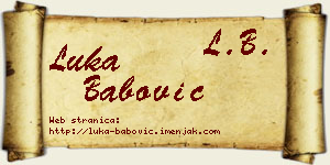 Luka Babović vizit kartica